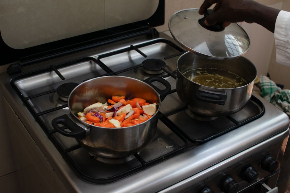 smoked sausage vegetable soup pot stove