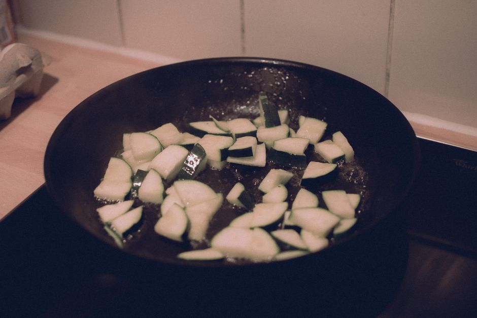 zucchini feta mint patties frying pan golden