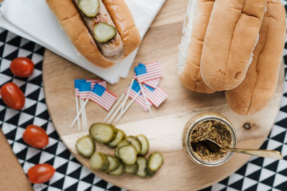 beef rolls with pickled cucumber mustard