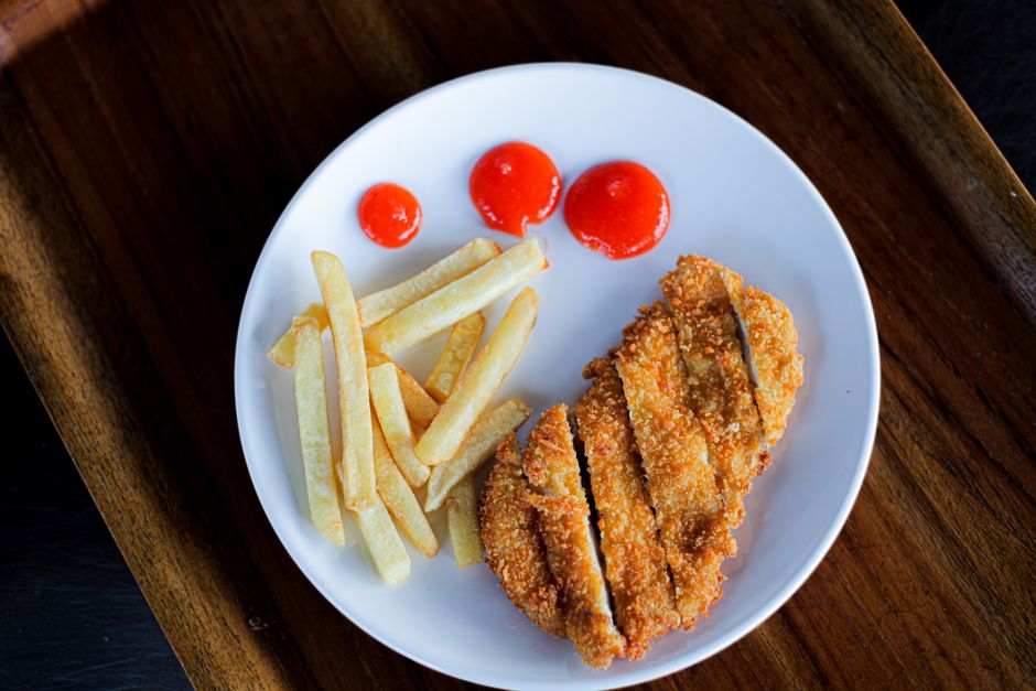 golden fried cutlets plate