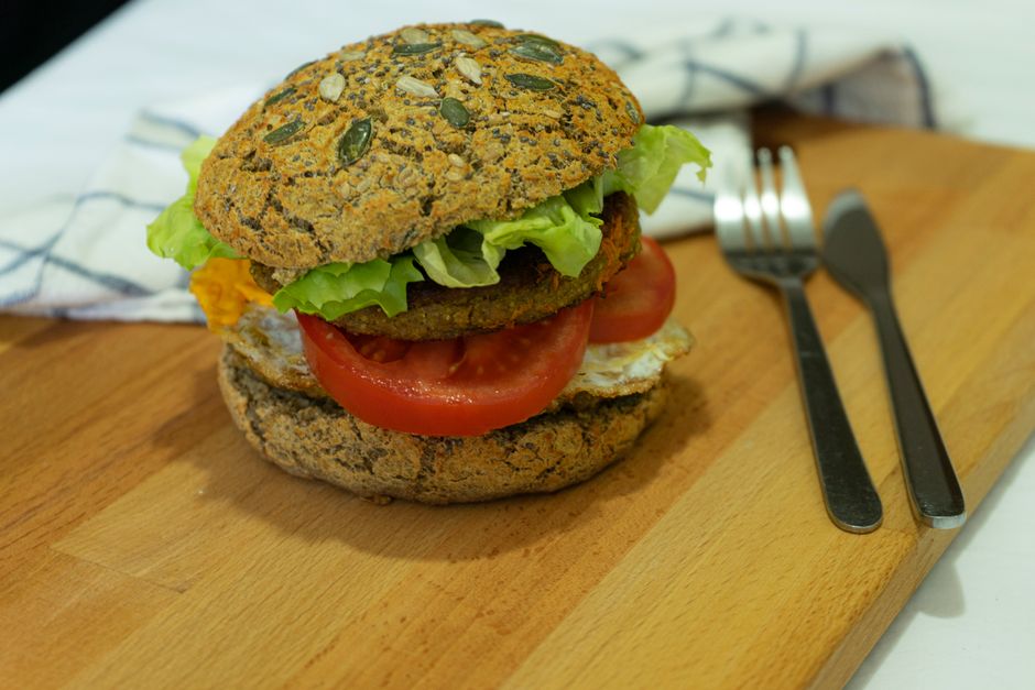 homemade vegetarian lentil burgers golden crust