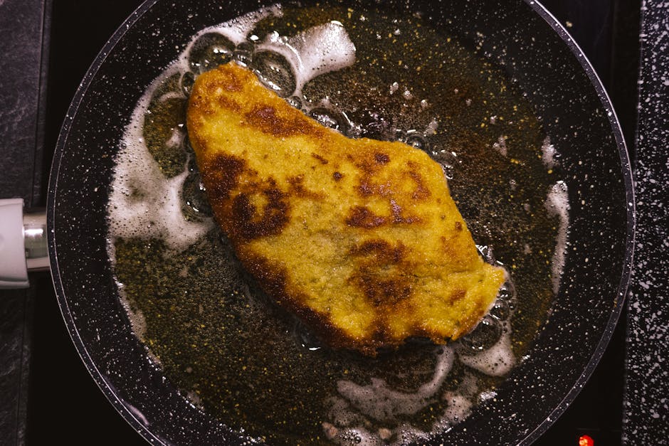 golden crispy vegetarian cutlets pan frying