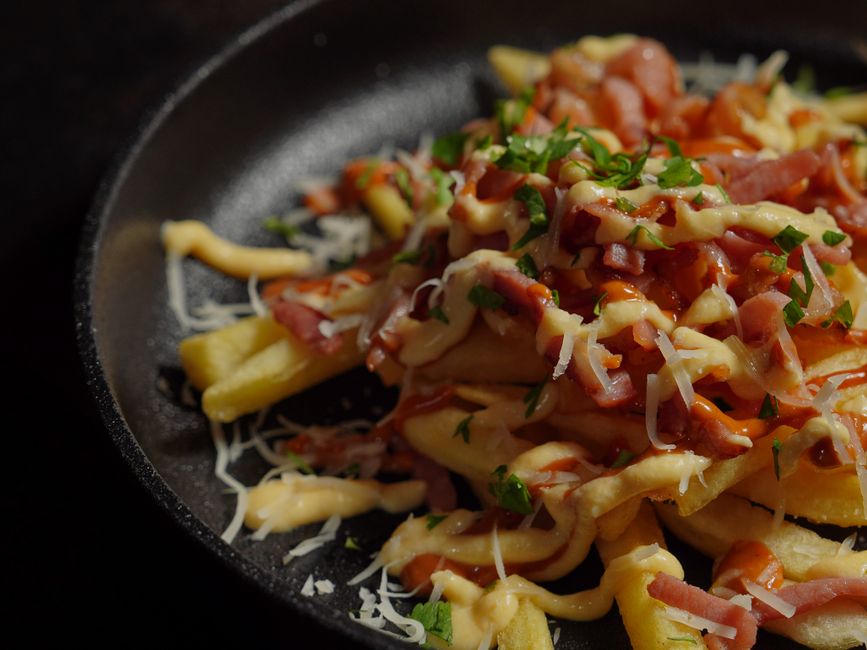 grated celery root bowl bacon cheese
