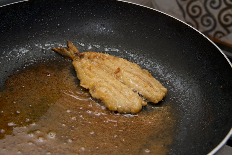 pan fried fish fillet mayonnaise onion