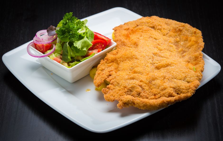 golden fried fish cutlets plate food