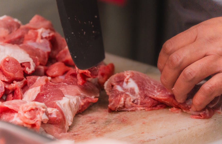 pork heart sliced raw cooking preparation