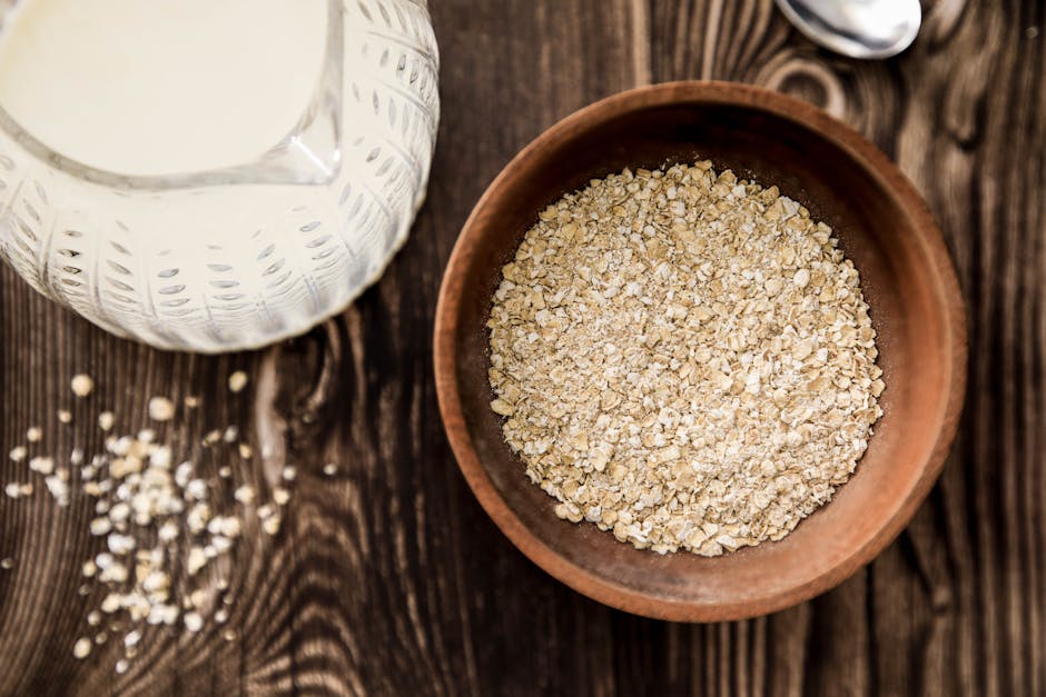 oat flakes soaking water bowl kitchen preparation