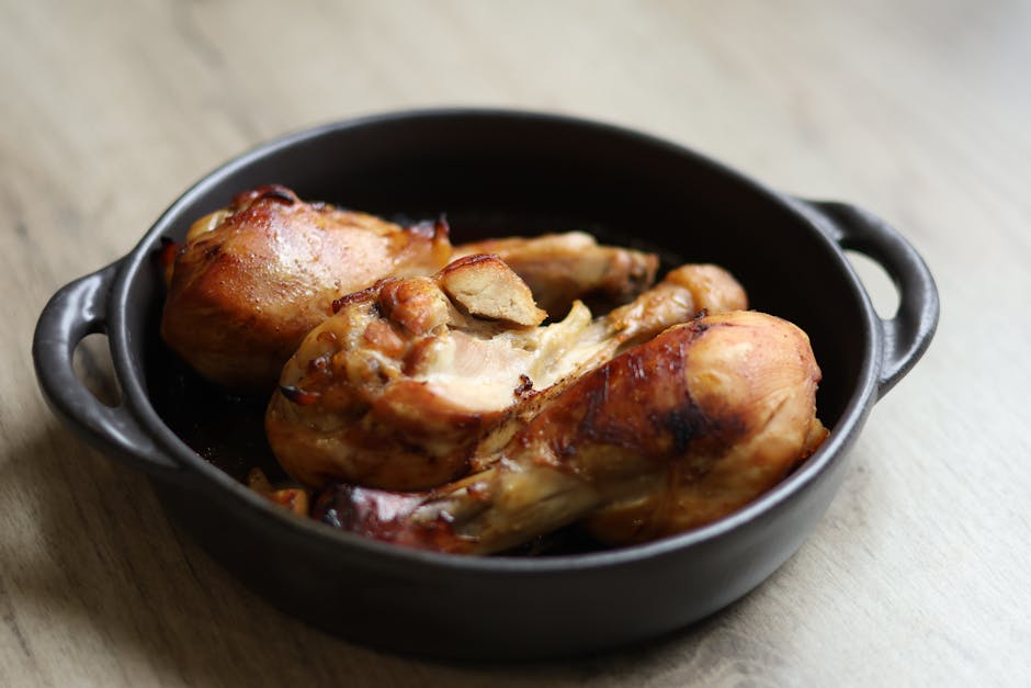 baked glazed chicken drumsticks golden brown crispy skin