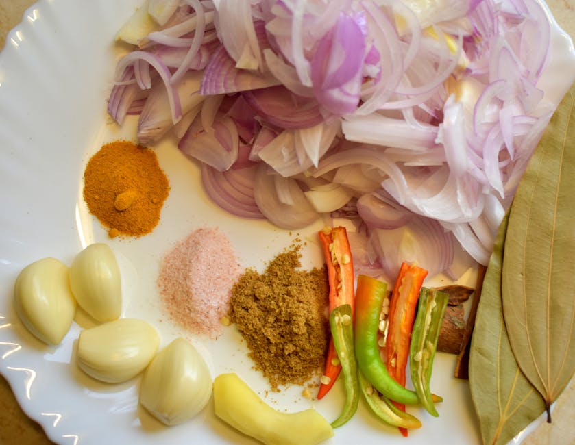 turmeric spices garlic ginger cooking ingredients
