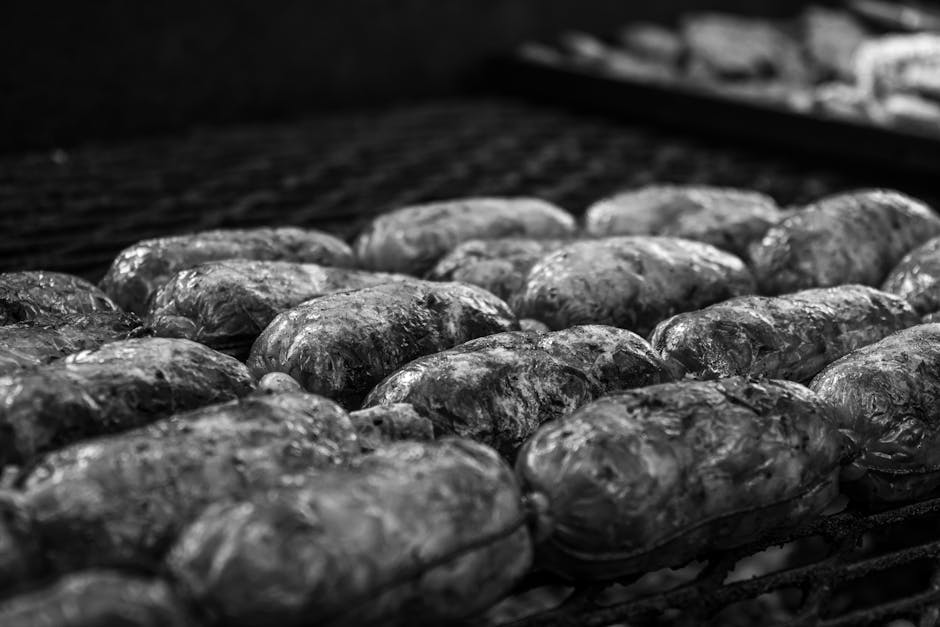 grilled polish zywiecka sausage sliced