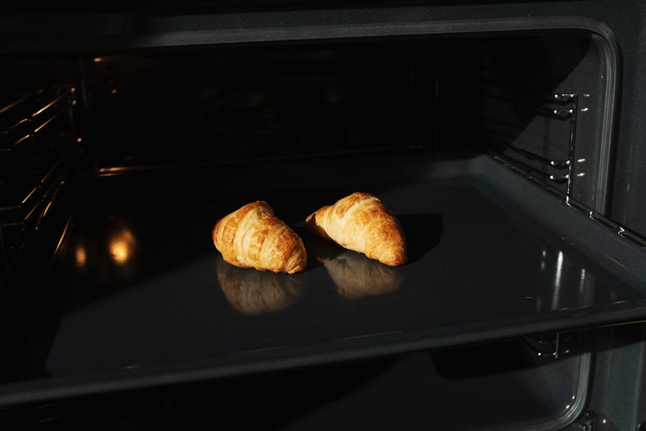 golden baked pastries oven