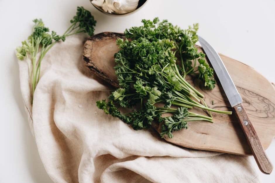 fresh parsley herbs chopped green