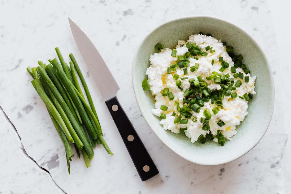 fresh cottage cheese ingredients bowl kitchen