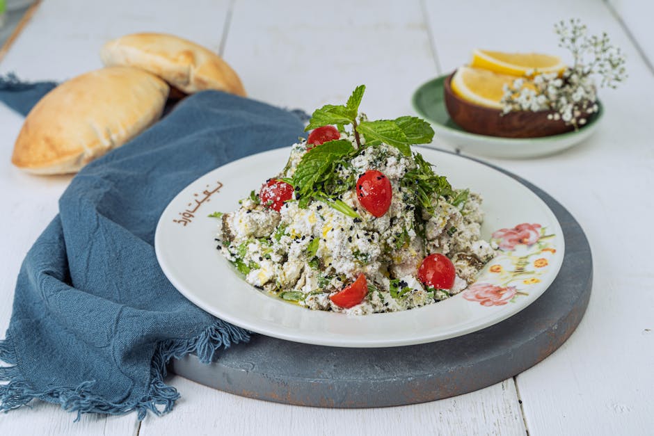 white cottage cheese parsley herbs fresh