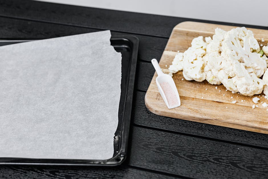 raw cauliflower preparation cooking ingredients