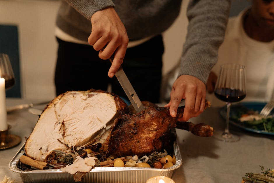 turkey breast cutting slices knife