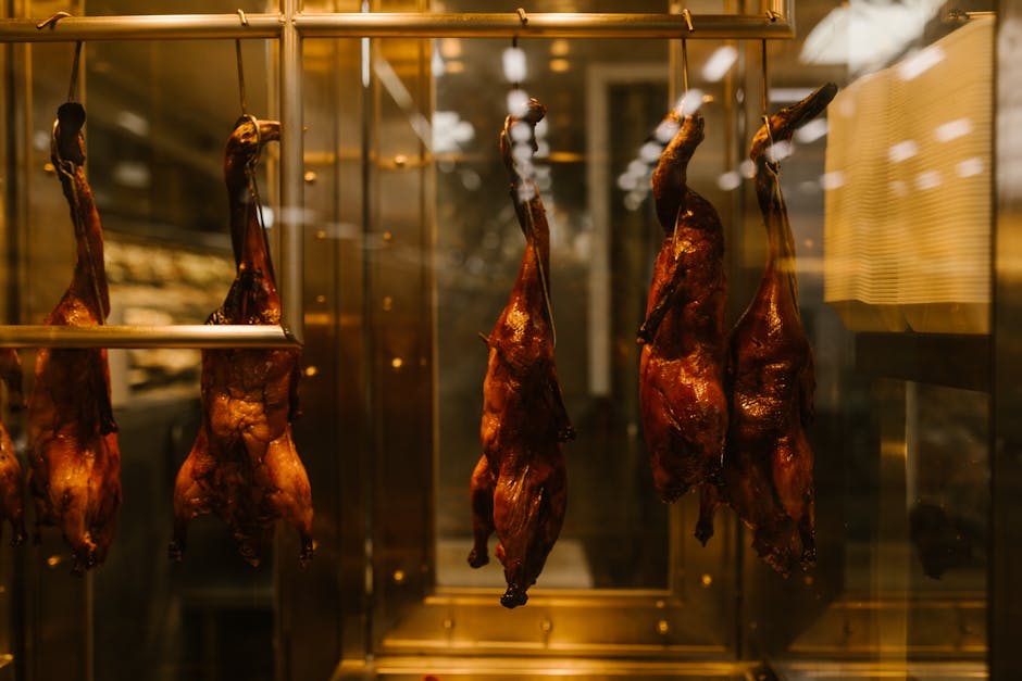 golden roasted duck with honey glaze closeup