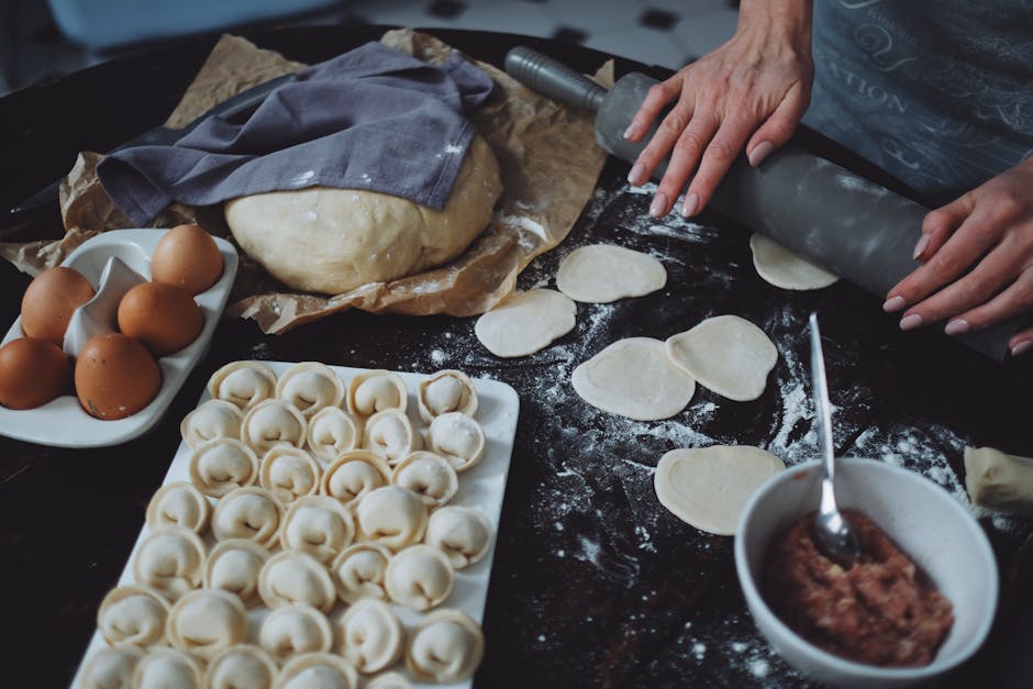 homemade dumplings with egg yolks cooking process