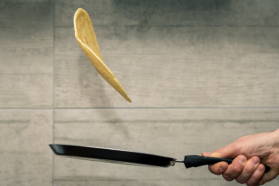 golden banana pancakes frying pan cooking