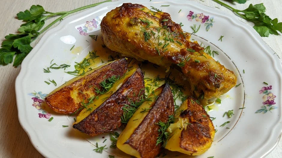 Kurczak z rożna w piekarniku z ziemniakami – dlaczego nie musisz mieć grilla żeby wyszedł soczysty i chrupiący